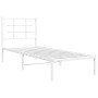 Metal bed frame with white headboard 80x200 cm by , Beds and slatted bases - Ref: Foro24-355601, Price: 59,17 €, Discount: %