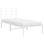 Metal bed frame with white headboard 80x200 cm by , Beds and slatted bases - Ref: Foro24-355601, Price: 59,17 €, Discount: %