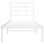 Metal bed frame with white headboard 80x200 cm by , Beds and slatted bases - Ref: Foro24-355601, Price: 59,17 €, Discount: %