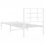 Estructura de cama de metal con cabecero blanco 80x200 cm de , Camas y somieres - Ref: Foro24-355601, Precio: 59,17 €, Descue...