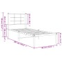 Metal bed frame with white headboard 80x200 cm by , Beds and slatted bases - Ref: Foro24-355601, Price: 59,17 €, Discount: %