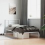 Metal bed frame with white headboard 90x200 cm by , Beds and slatted bases - Ref: Foro24-355603, Price: 62,29 €, Discount: %