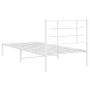 Metal bed frame with white headboard 90x200 cm by , Beds and slatted bases - Ref: Foro24-355603, Price: 62,29 €, Discount: %