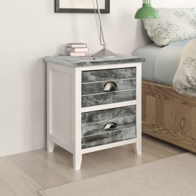 Gray and white Paulownia wood bedside table 38x28x45 cm by vidaXL, Nightstands - Ref: Foro24-284047, Price: 40,68 €, Discount: %