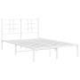 Metal bed frame with white headboard 120x200 cm by , Beds and slatted bases - Ref: Foro24-355608, Price: 82,46 €, Discount: %