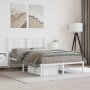 Metal bed frame with white headboard 120x200 cm by , Beds and slatted bases - Ref: Foro24-355608, Price: 82,46 €, Discount: %