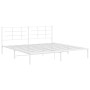 Estructura de cama con cabecero metal blanca 200x200 cm de , Camas y somieres - Ref: Foro24-355617, Precio: 101,10 €, Descuen...