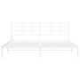 White metal bed frame with headboard 200x200 cm by , Beds and slatted bases - Ref: Foro24-355617, Price: 95,37 €, Discount: %