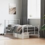 Metal bed frame with headboard and footboard white 90x190 cm by , Beds and slatted bases - Ref: Foro24-355620, Price: 60,17 €...