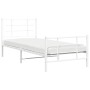 Metal bed frame with headboard and footboard white 90x190 cm by , Beds and slatted bases - Ref: Foro24-355620, Price: 60,17 €...