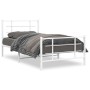 White metal bed frame with headboard and footboard 100x190 cm by , Beds and slatted bases - Ref: Foro24-355622, Price: 62,12 ...