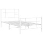 White metal bed frame with headboard and footboard 100x190 cm by , Beds and slatted bases - Ref: Foro24-355622, Price: 62,12 ...