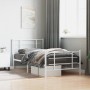 White metal bed frame with headboard and footboard 100x190 cm by , Beds and slatted bases - Ref: Foro24-355622, Price: 62,12 ...