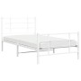 White metal bed frame with headboard and footboard 100x190 cm by , Beds and slatted bases - Ref: Foro24-355622, Price: 62,12 ...