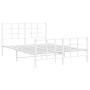 Estructura cama metal con cabecero y estribo blanco 140x200 cm de , Camas y somieres - Ref: Foro24-355629, Precio: 93,46 €, D...