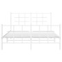 Estructura cama metal con cabecero y estribo blanco 140x200 cm de , Camas y somieres - Ref: Foro24-355629, Precio: 93,46 €, D...