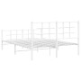 Metal bed frame with headboard and white footboard 140x200 cm by , Beds and slatted bases - Ref: Foro24-355629, Price: 93,99 ...