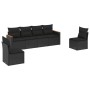 6-teiliges Gartensofa-Set und schwarze synthetische Rattankissen von , Gartensets - Ref: Foro24-3258261, Preis: 396,13 €, Rab...