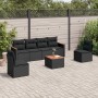 7-teiliges Garten-Essset und schwarze Kissen aus synthetischem Rattan von , Gartensets - Ref: Foro24-3258268, Preis: 438,99 €...