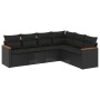 6-teiliges Gartensofa-Set und schwarze synthetische Rattankissen von , Gartensets - Ref: Foro24-3258401, Preis: 435,09 €, Rab...