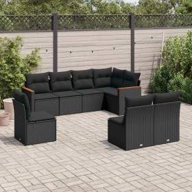 8-teiliges Gartensofa-Set und schwarze synthetische Rattankissen von , Gartensets - Ref: Foro24-3258443, Preis: 534,99 €, Rab...