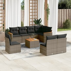 9-teiliges Gartenmöbel-Set und graue synthetische Rattankissen von , Gartensets - Ref: Foro24-3258455, Preis: 548,37 €, Rabat...