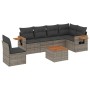 7-piece garden sofa set with gray PE rattan cushions by , Garden sets - Ref: Foro24-3259267, Price: 470,33 €, Discount: %