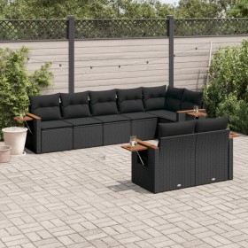 8-teiliges Gartensofa-Set und schwarze synthetische Rattankissen von , Gartensets - Ref: Foro24-3259388, Preis: 597,69 €, Rab...