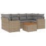 7-teiliges Gartensofa-Set und beige synthetische Rattankissen von , Gartensets - Ref: Foro24-3224022, Preis: 463,05 €, Rabatt: %