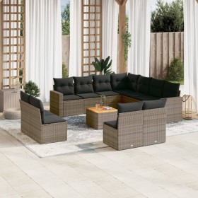 12-teiliges Gartensofa-Set mit grauen synthetischen Rattankissen von , Gartensets - Ref: Foro24-3224184, Preis: 742,03 €, Rab...