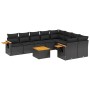 Set de sofás de jardín 10 pzas cojines ratán sintético negro de , Conjuntos de jardín - Ref: Foro24-3259549, Precio: 673,75 €...