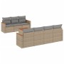 Gartensofa-Set mit beigen Kissen 8 Stück PE-Rattan von , Gartensets - Ref: Foro24-3258209, Preis: 579,82 €, Rabatt: %