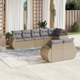 Gartensofa-Set mit beigen Kissen 8 Stück PE-Rattan von , Gartensets - Ref: Foro24-3253956, Preis: 647,25 €, Rabatt: %