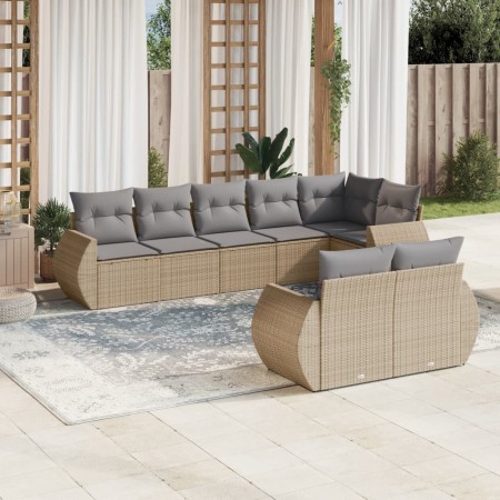 Garden sofa set with beige cushions 8 pcs PE rattan by , Garden sets - Ref: Foro24-3253956, Price: 645,99 €, Discount: %