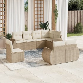 Garden sofa set with beige cushions 8 pcs PE rattan by , Garden sets - Ref: Foro24-3253975, Price: 671,99 €, Discount: %