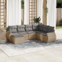 7-teiliges Gartensofa-Set und beige synthetische Rattankissen von , Gartensets - Ref: Foro24-3254036, Preis: 508,10 €, Rabatt: %