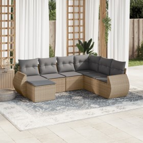 7-teiliges Gartensofa-Set und beige synthetische Rattankissen von , Gartensets - Ref: Foro24-3254036, Preis: 505,99 €, Rabatt: %