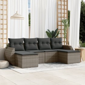 6-piece garden furniture set and gray synthetic rattan cushions by , Garden sets - Ref: Foro24-3254057, Price: 404,71 €, Disc...