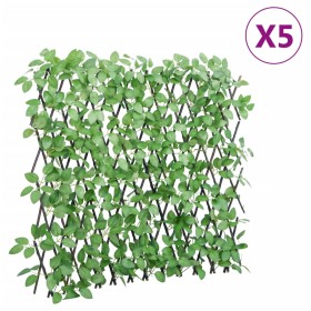 Expandable green artificial ivy trellis 5 units 180x65 cm by , fence panels - Ref: Foro24-366587, Price: 95,38 €, Discount: %