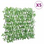 Expandable green artificial ivy trellis 5 units 180x65 cm by , fence panels - Ref: Foro24-366587, Price: 95,38 €, Discount: %