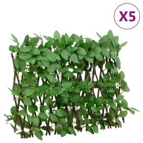 Expandable trellis with artificial green ivy 5 units 180x30 cm by , fence panels - Ref: Foro24-366585, Price: 54,99 €, Discou...