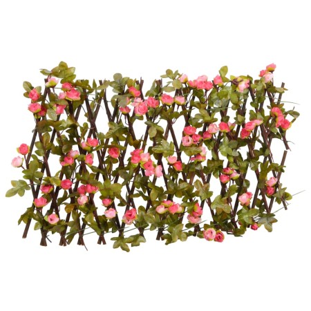 Enrejado valla expansible de hiedra artificial rosa 180x20 cm de , Paneles de vallas - Ref: Foro24-366576, Precio: 23,64 €, D...