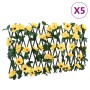 Enrejado expansible hiedra artificial amarillo 5 uds 180x20 cm de , Paneles de vallas - Ref: Foro24-366597, Precio: 57,99 €, ...