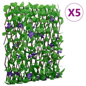 Green artificial ivy expandable trellis 5 units 180x70 cm by , fence panels - Ref: Foro24-366575, Price: 85,11 €, Discount: %