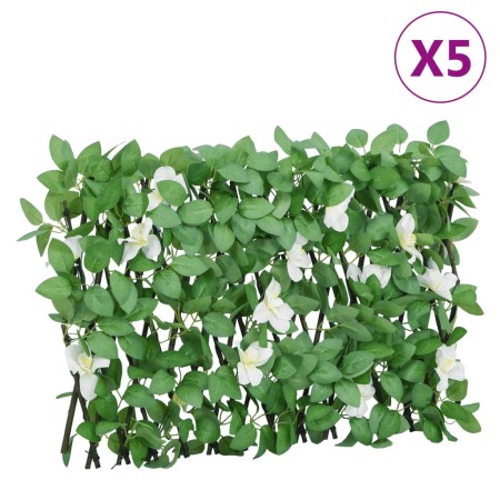 Green artificial ivy expandable trellis 5 pcs 180x30 cm by , fence panels - Ref: Foro24-366589, Price: 78,19 €, Discount: %