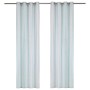 Cortinas y aros de metal 2 pzas algodón azul a rayas 140x225 cm de vidaXL, Cortinas y visillos - Ref: Foro24-134384, Precio: ...