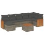 Set de sofás de jardín 8 pzas y cojines ratán sintético gris de , Conjuntos de jardín - Ref: Foro24-3227880, Precio: 512,91 €...