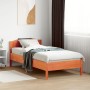 Bed frame with wax brown pine wood headboard 75x190 cm by , Beds and slatted bases - Ref: Foro24-842629, Price: 85,37 €, Disc...