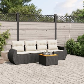 5-teiliges Gartenmöbel-Set und Kissen aus synthetischem Rattan schwarz von , Gartensets - Ref: Foro24-3224880, Preis: 332,90 ...