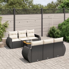 7-teiliges Garten-Esszimmerset und Kissen synthetisches Rattan schwarz von , Gartensets - Ref: Foro24-3224894, Preis: 516,38 ...